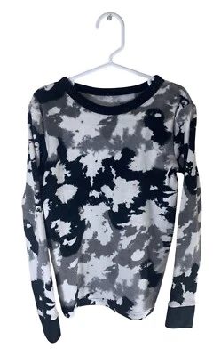 Cat & Jack Boys Gray & Black Camo Plush Fleece Long Sleeve Thermal Shirt size 8 - Image 1 of 4