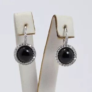ORECCHINI IN ARGENTO 925 CON ZIRCONI E ONICE AGHT 0712 - Foto 1 di 3