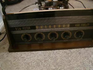 Vintage 1962 RCA Tuner AMP Pre Amp Working Cabinet Pull Orthophonic Rare Model - Picture 1 of 6