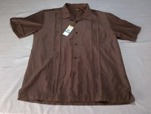 Cubavera Polyesters Wood Colored Mens Button Up Shirt Size XL Brown - Picture 1 of 13