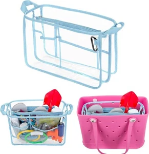 Clear Beach Bag Organizer Insert Compatible with Bogg Small, Blue - Picture 1 of 8