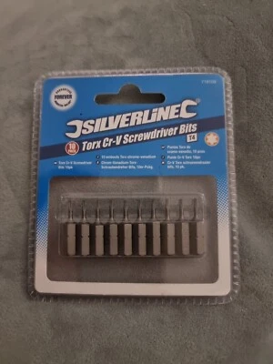 3 Packs Of Silverline Torx Cr-V Screwdriver bits T4 1/4" hex drive 25mm Length  - Image 1 of 2
