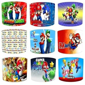 Super Mario Lamp shades, Ceiling Light Pendants, Bedside & Table Lampshades. 