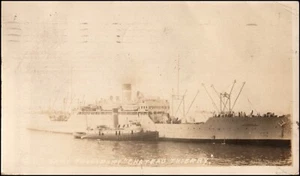 Cartolina fotografica reale Stati Uniti militare US Army Transport "Chateau Thierry" - Foto 1 di 2