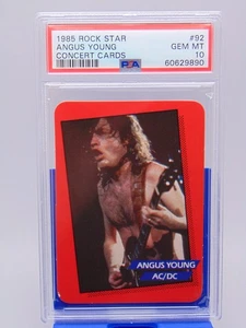 1985 AGI Rock Star Concert Card #92 Angus Young AC/DC PSA Graded GEM MT 10 RARE! - Picture 1 of 3