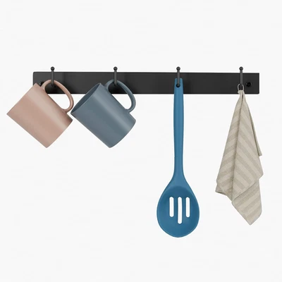 Настенный держатель для кофейных кружек с 12 крючками (обычный - дополнительная стойка для кружек) - Изображение 1 из 4