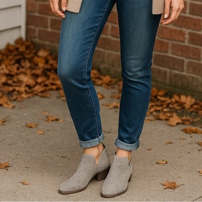 Botines de gamuza gris perforado Lucky Brand “Baley” - Talla 8M Foto 1 de 4