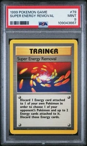 PSA 9 MINT Pokemon TCG Super Energy Removal 079/102 Base Set Vintage WOTC Slab - Picture 1 of 2