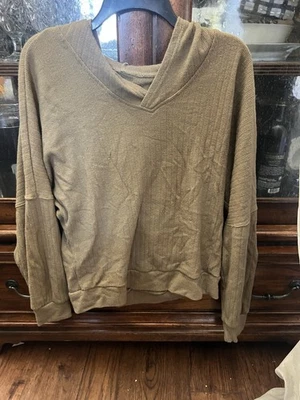 Oneill Women's Vintage Hoodie Surf 90s Pullover Distressed Size M Sleeve Olive - Image 1 of 4