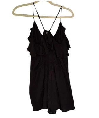 Mameluco sin mangas Billabong bolsillos con volantes medianos negro gótico hada grunge Y2K Foto 1 de 4