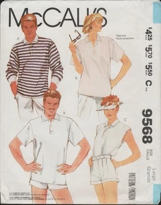 McCall's 9568 Polo, Tennis, Rugby Shirt Pattern for Knits Unisex Sz Large Uncut - Picture 1 of 5