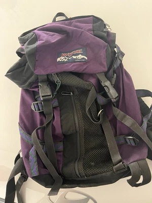 Mochila de día vintage Jansport para senderismo hecha en EE. UU. púrpura azteca geométrica Foto 1 de 4