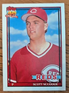 SCOTT SCUDDER Cincinnati Reds 1991 Topps Baseball Card #713 MT - Picture 1 of 2