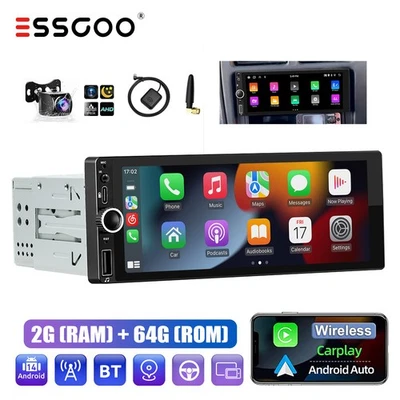 6.86" Autoradio 1 DIN Android 14 64G Carplay IPS Screen GPS NAV RDS USB C Kamera - Bild 1 von 4