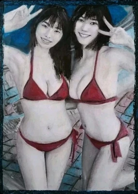 Moderne Kunst - Portrait - Ölkreide Auf A4 Papier Gemälde - Bild 1 von 2