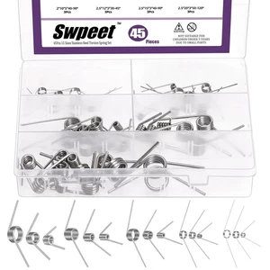 45Pcs 15 Sizes 45/90/120 Degree Stainless Steel Torsional Springs Assortment Kit - Picture 1 of 12
