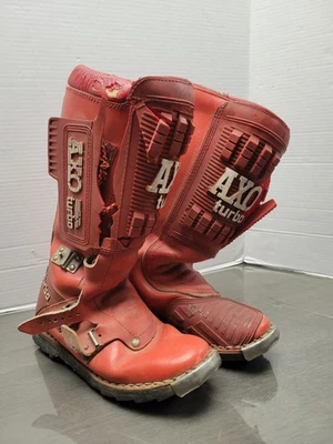 Botas Axo Turbo De Colección Motocross Motocicleta De Tierra BOTAS ROJAS AXO TURBO DE COLECCIÓN Foto 1 de 4