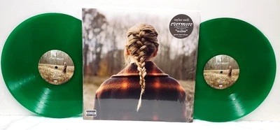 TAYLOR SWIFT Evermore 2021 RECORD Opaque Green 2LPs SHRINK All is NEAR MINT - Image 1 of 4