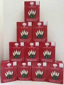 10 Box NEW Holiday Time 100 Clear Mini Christmas Lights Incandescent 21' x 5 - Picture 1 of 5