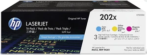 HP 202X Tri-Pack High Yield Cyan/Magenta/Yellow LaserJet Toner Set NEW - Picture 1 of 1