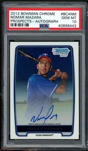 Nomar Mazara Rookie Card 2012 Bowman Chrome Prospects Autographs #BCA-NM PSA 10 - Picture 1 of 2
