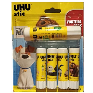 5er Pack UHU stic Klebestift 4x 8,2g + 21g PETS 2 ohne Lösungsmittel Stick - Bild 1 von 2