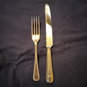 2 pc. ROUND BEAD silverplated flatware ELKINGTON beaded Sheffield plate England - Picture 1 of 4