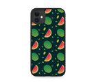 Watermelon Fruit Pattern Rubber Phone Case Cover Green & Black Watermelons E648