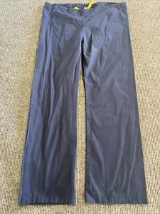 Spread Good Cheer Scrub Pants S Navy Yellow Drawstring No Stretch - Picture 1 of 11