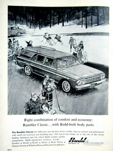 Rambler Classic Station Wagon 1964 BUDD vintage día de hockey anuncio impreso original - Imagen 1 de 4