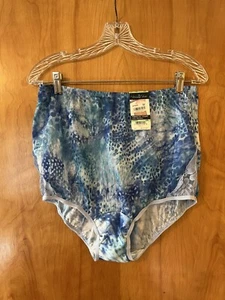 Vanity Fair Lace Brief Panties Polyester 13001 Blue Abstract NWT Macys Size 8 - Picture 1 of 13