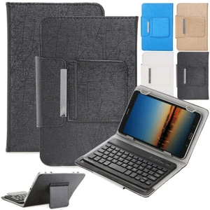 AU For Universal 7" 8" 10" Tablet Leather Case Bluetooth Keyboard Stand Cover - Picture 1 of 15