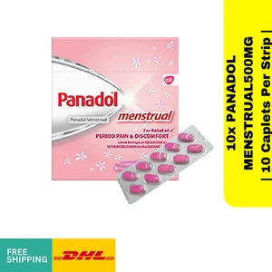 10x PANADOL MENSTRUAL 500MG | 10 Caplets Per Strip | Fast Menstrual Pain Relief - Picture 1 of 5