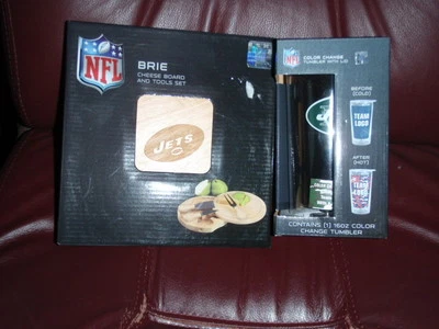 NFL NY JETS Brie Cheese Board/Tool Set, 7-1/2 Inch  & Color Change Tumbler w/lid - Image 1 of 4