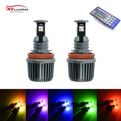 36W LED Angel Eye Halo Ring Headlight For BMW E82 E60 E87 E92 RGB Remote Control - Image 1 of 4