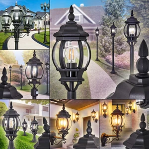 Camino candelabro base pared jardín terrazas lámparas negro exterior luces de pie  - Imagen 1 de 7