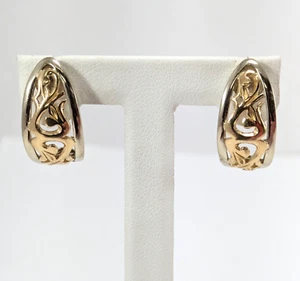 Pendientes dos tonos oro 14K - Imagen 1 de 5