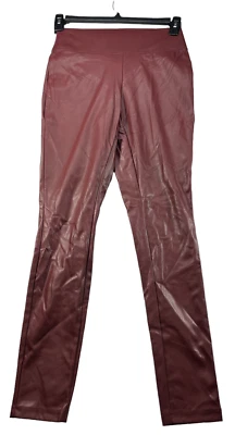 Pantalones de imitación de cuero International Concepts para mujer talla 2 borgoña nuevos sin etiquetas Foto 1 de 4