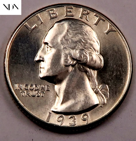 1939 Washington Quarter - Gem BU - 90% Silver Cover
