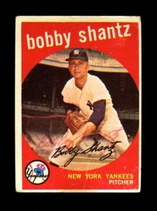 1959 TOPPS BOBBY SHANTZ #222 YANKEES SIGNED AUTOGRAPH - Picture 1 of 1