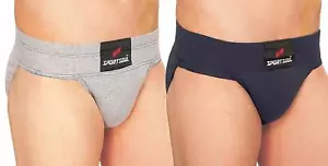 SportSoul Cotton Gym & Cricket Supporter Light Grey Navy Blue Pack of 2 US - Picture 1 of 5