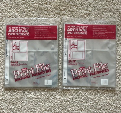 Lot of 2 25 Heavyweight Archival Print Preservers 46-6P Holds 150 4" x 6" Prints - Image 1 of 3