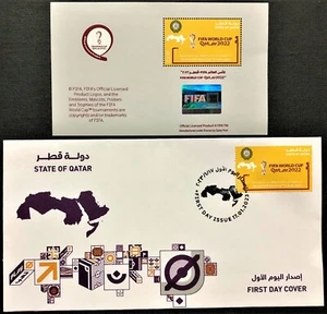 17.01.23 RELEASE: 1ST FIFA WORLD CUP IN ARAB REGION QATAR2022 (1 STAMP+1FDC) MNH - Picture 1 of 2