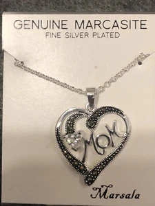 Marsala Genuine Marcasite Necklace - Picture 1 of 4