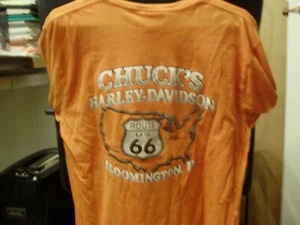 Harley Davidson Long Sleeve Shirt Orange Size Large exc.cond. Rte. 66 - Picture 1 of 3