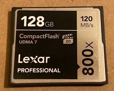 Lexar 128GB Compact Flash Card UDMA7 800X 120MB/s CF Memory Card 4 DSLR HD Video - Image 1 of 2