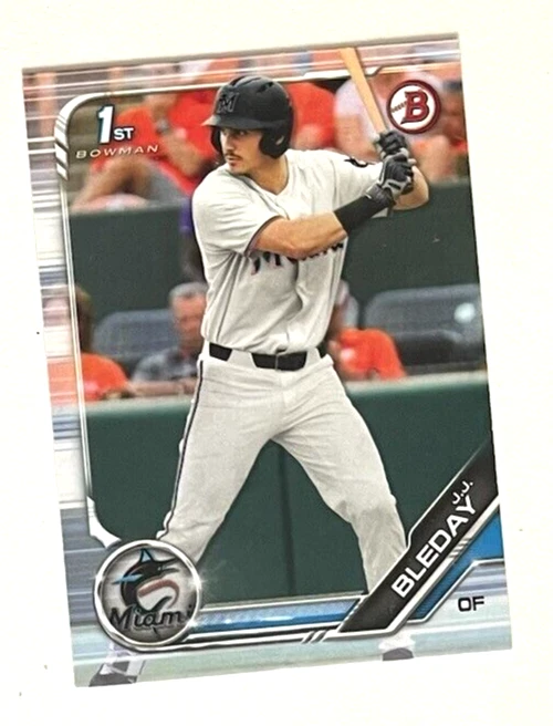 2019 BOWMAN DRAFT JJ BLEDAY 1ST OAKLAND ATHLETICS MIAMI MARLINS BASE #BD-150 - Image 1 of 1