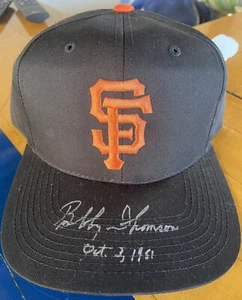 BOBBY THOMSON San Francisco SF Giants AUTO Autograph Signed Baseball HAT - Picture 1 of 2