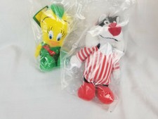 Lot Of 2 Vintage 1992 Christmas McDonalds Looney Tunes Plush Toys in Bag