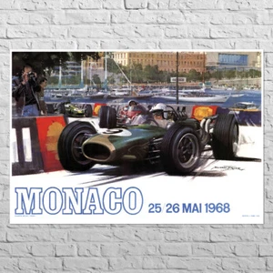 Poster Monaco Grand Prix, 1968 | 24x16" mid size | Old French racing affiche - Picture 1 of 4